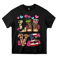 Black love valentine's day army boots olivia Heavy Core Tee - OliviaCreatesArt