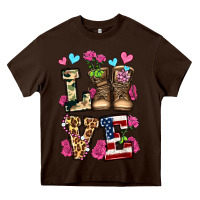 Chocolate Brown love valentine's day army boots olivia Heavy Core Tee - OliviaCreatesArt