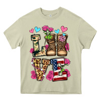 Mossy love valentine's day army boots olivia Heavy Core Tee - OliviaCreatesArt