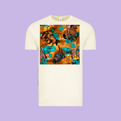 Cowboy Rodeo Seamless Pattern Vintage Tee Designed By Bundleandbundleshop
