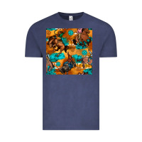 Vintage Denim cowboy rodeo seamless pattern Vintage Tee - BundleAndBundleShop