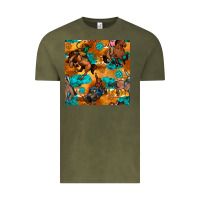 Vintage Olive cowboy rodeo seamless pattern Vintage Tee - BundleAndBundleShop