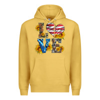 Antique Gold love with sunflowers and usa flag Premium Hoodie - Artiststas