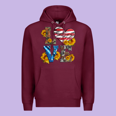 Love With Sunflowers And Usa Flag Premium Hoodie Designed By Artiststas