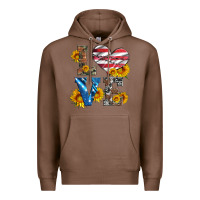 Chestnut love with sunflowers and usa flag Premium Hoodie - Artiststas