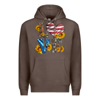 Coffee love with sunflowers and usa flag Premium Hoodie - Artiststas