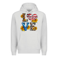 Dove Grey love with sunflowers and usa flag Premium Hoodie - Artiststas