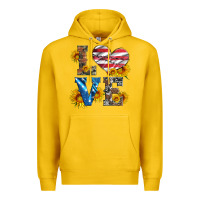Lemon love with sunflowers and usa flag Premium Hoodie - Artiststas