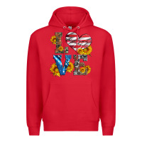 Red love with sunflowers and usa flag Premium Hoodie - Artiststas