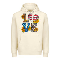 Sandshell love with sunflowers and usa flag Premium Hoodie - Artiststas