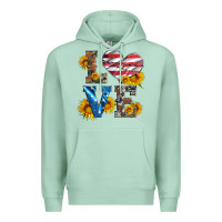 Seafoam love with sunflowers and usa flag Premium Hoodie - Artiststas