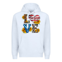 White love with sunflowers and usa flag Premium Hoodie - Artiststas
