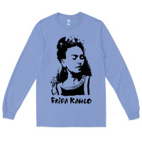 Colony Blue frida kahlo Long Sleeve Tee - DesigneFamous