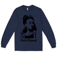Navy frida kahlo Long Sleeve Tee - DesigneFamous