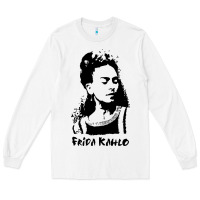 White frida kahlo Long Sleeve Tee - DesigneFamous