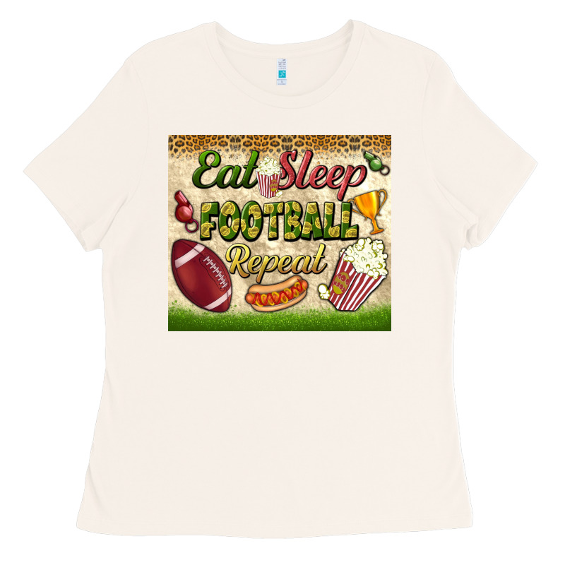 Eat Sleep Football Repeat Tumbler Ladies Tee by BundleAndBundleShop | Teevron