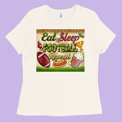 Eat Sleep Football Repeat Tumbler Ladies Tee Designed By Bundleandbundleshop
