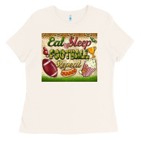 Bone eat sleep football repeat tumbler Ladies Tee - BundleAndBundleShop