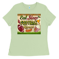 Matcha eat sleep football repeat tumbler Ladies Tee - BundleAndBundleShop