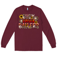 Burgundy Busy Raising Ballers Long Sleeve Tee - CowhideDigitalArt