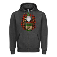 Charcoal Heather gnomes with coffee christmas Zipper Hoodie - RanaPortraitStore