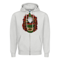 Dove Grey gnomes with coffee christmas Zipper Hoodie - RanaPortraitStore