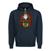 Navy gnomes with coffee christmas Zipper Hoodie - RanaPortraitStore
