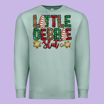 Little Debbie Slut Christmas Tree Cake Premium Sweatshirt Designed By Jasminsmagicworld