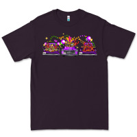 Plum Mardi Gras Farm Trucks Premium Tee - FaDigitalArtStudio