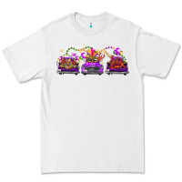 White Mardi Gras Farm Trucks Premium Tee - FaDigitalArtStudio