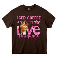 Chocolate Brown iced coffee is my love language Heavy Core Tee - OliviaCreatesArt