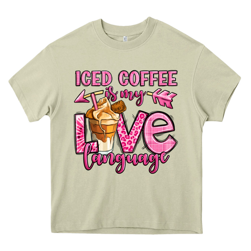 Iced Coffee Is My Love Language Heavy Core Tee by OliviaCreatesArt | Teevron