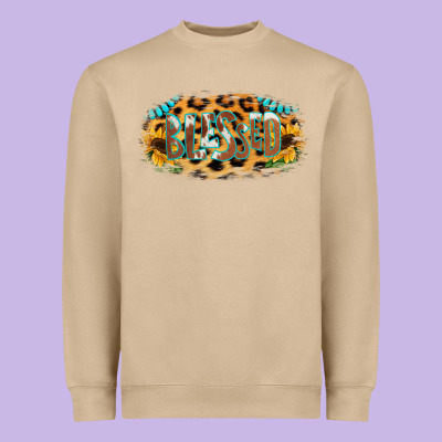 Blessed Sunflower Gemstone Heavyweight Sweatshirt Designed By Ranaportraitstore