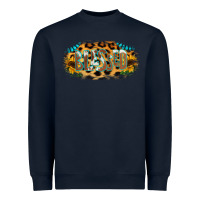 Navy Blessed Sunflower Gemstone Heavyweight Sweatshirt - RanaPortraitStore