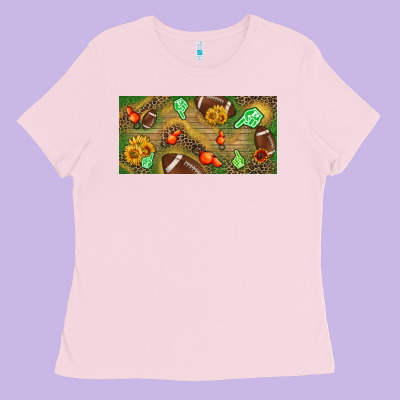 Western Sunflower And American Football License  Plate Ladies Tee Designed By Bundleandbundleshop