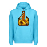 Ocean Blue cowtag Premium Hoodie - Jasminsmagicworld