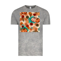 Cloud Rock floral pumpkins seamless pattern Vintage Tee - BundleAndBundleShop