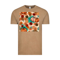 Vintage Coffee floral pumpkins seamless pattern Vintage Tee - BundleAndBundleShop