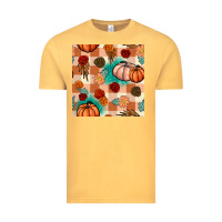 Vintage Mustard floral pumpkins seamless pattern Vintage Tee - BundleAndBundleShop