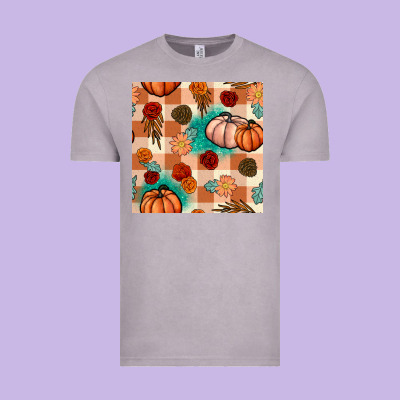 Floral Pumpkins Seamless Pattern Vintage Tee Designed By Bundleandbundleshop