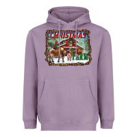Lavender Christmas On The Farm Heavyweight Hoodie - RanaPortraitStore