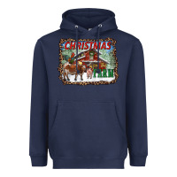 Navy Christmas On The Farm Heavyweight Hoodie - RanaPortraitStore