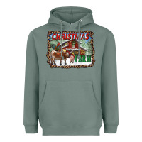 Sage Christmas On The Farm Heavyweight Hoodie - RanaPortraitStore