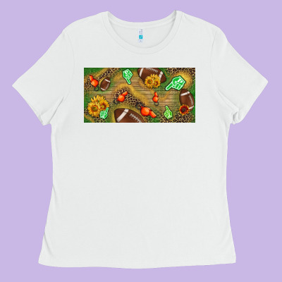 Western Sunflower And American Football License  Plate Ladies Tee Designed By Bundleandbundleshop