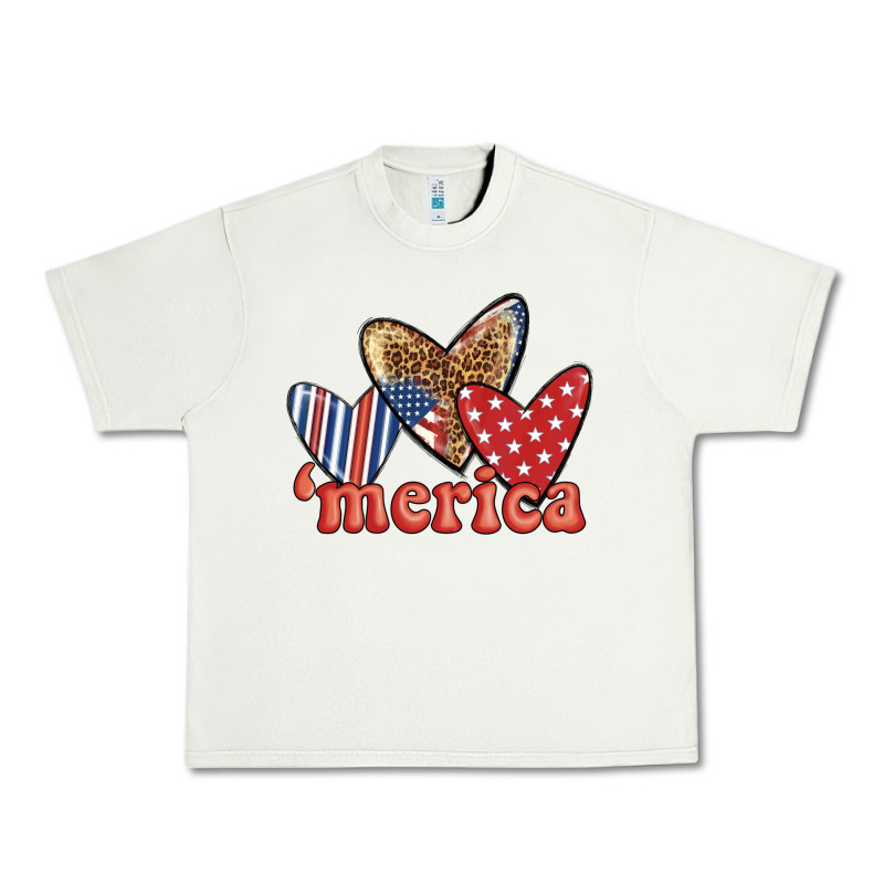Merica 4th Of July Hearts Urban Heavy Tee by BundleAndBundleShop | Teevron