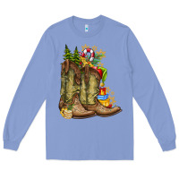 Colony Blue Christmas Boots Long Sleeve Tee - CowhideDigitalArt