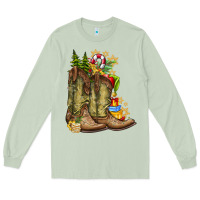 Matcha Christmas Boots Long Sleeve Tee - CowhideDigitalArt
