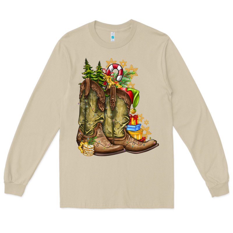 Christmas Boots Long Sleeve Tee by CowhideDigitalArt | Teevron