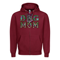 Burgundy Christmas dog mom pitbull Zipper Hoodie - RanaPortraitStore