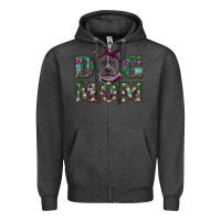 Charcoal Heather Christmas dog mom pitbull Zipper Hoodie - RanaPortraitStore